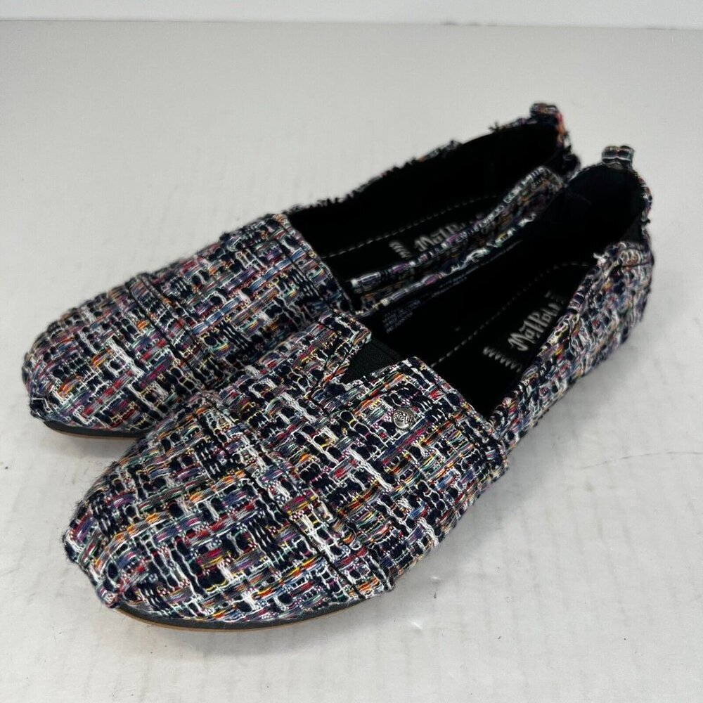 Mad Paw Womens F1689 Multicolor Tweed Low Top Textile Slip-On Size 7 Loafers